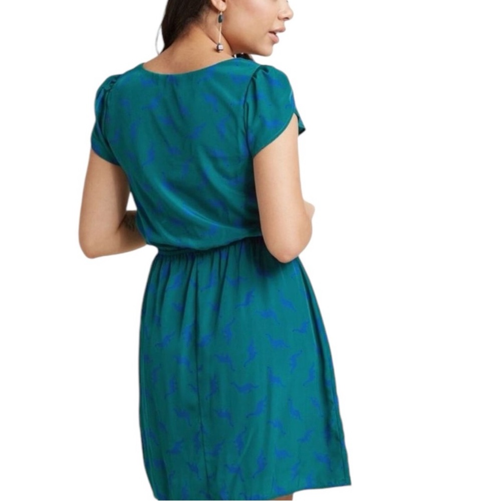 EUC PEACH LOVE CALIFORNIA ModCloth Oh My Gosh Dress Dinosaur Print - Picture 4 of 4